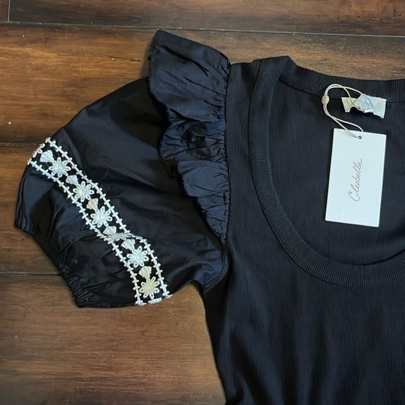 Cleobella Selma Midi Dress Puff Sleeve Women's  size Small Boho Festival Peasant - Picture 6 of 12